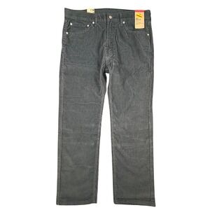 Levis 505 Regular Fit Corduroy Pants Mens 36x30 Charcoal Grey Stretch Straight